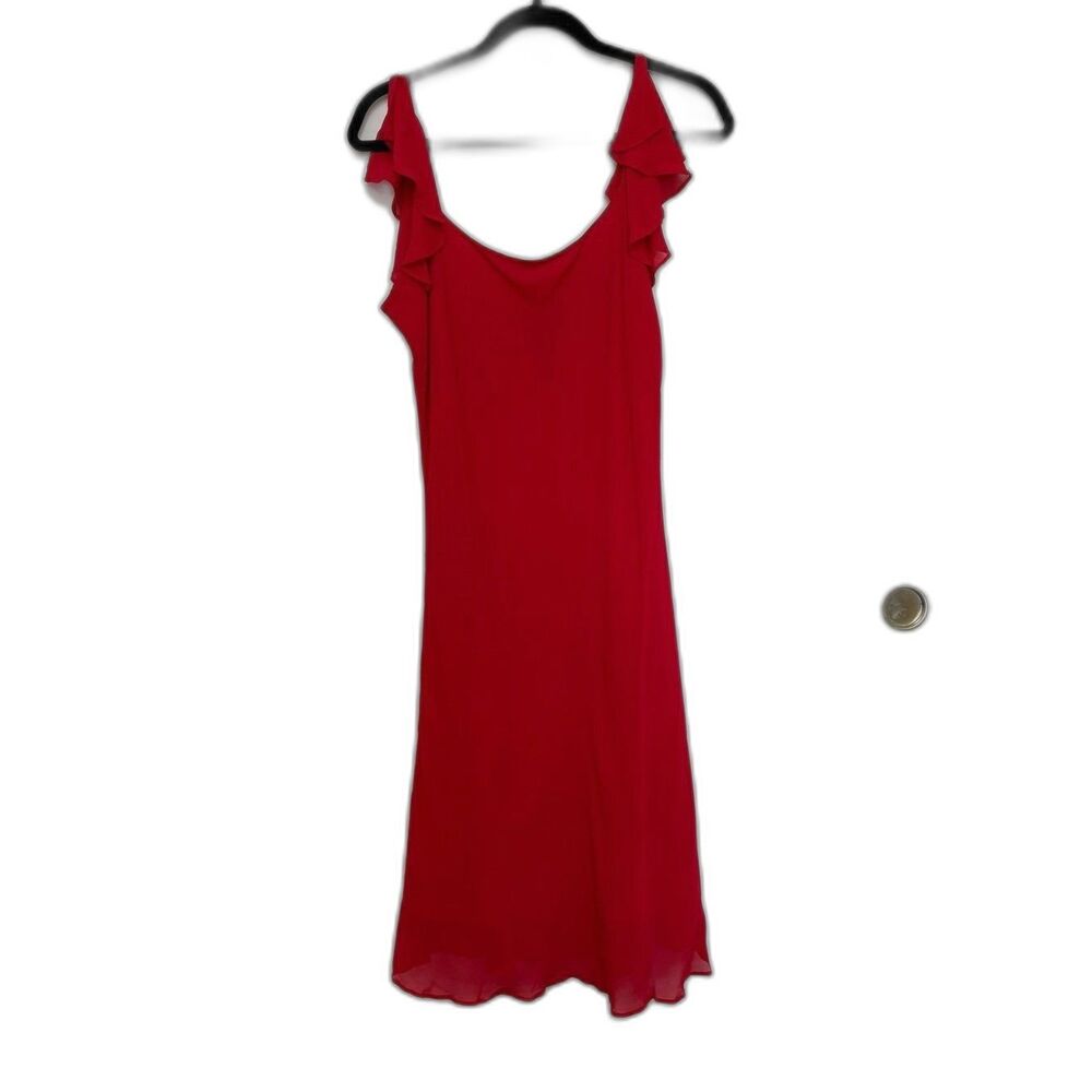Polo by Ralph Lauren Red Ruffle Strap Midi Dress